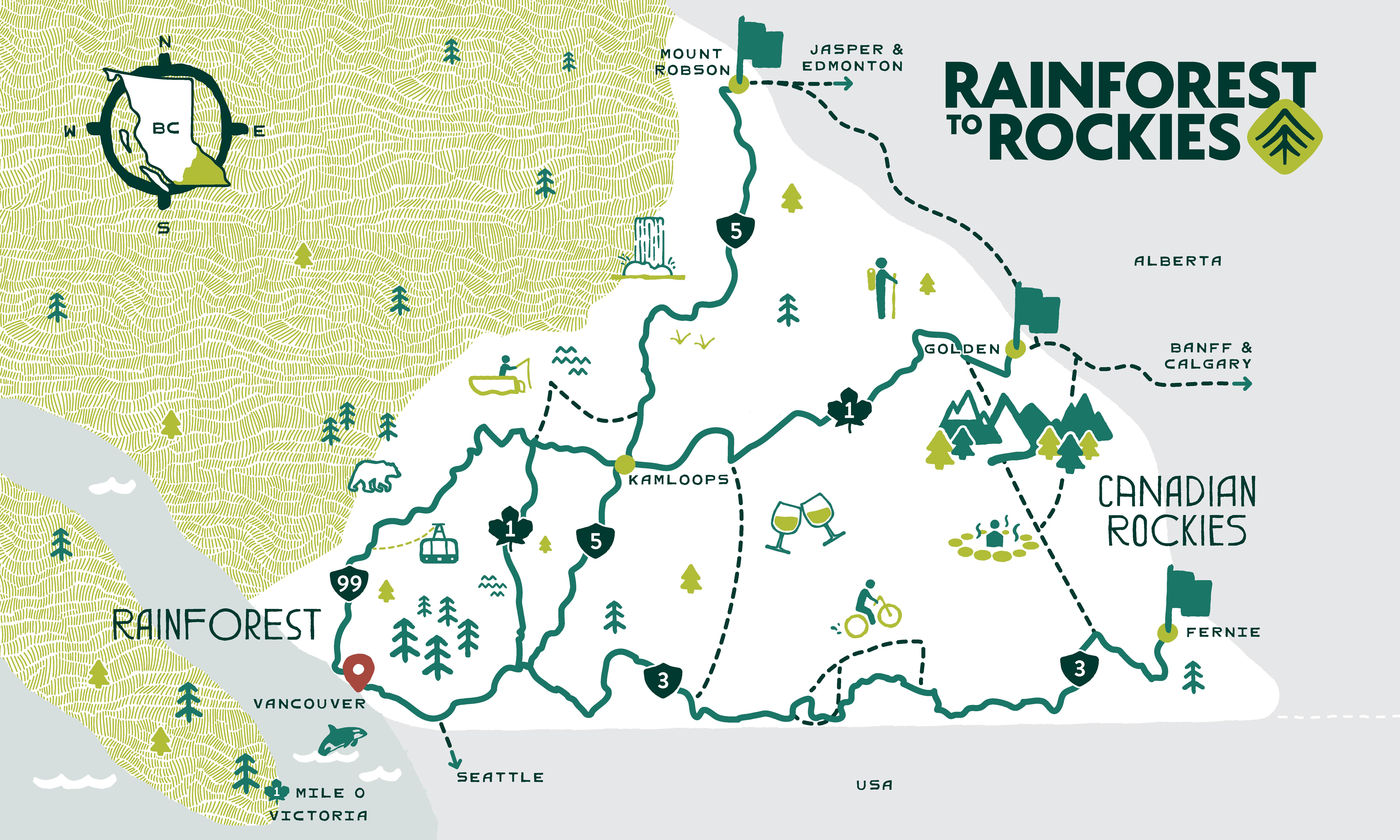 rainforest to rockies
