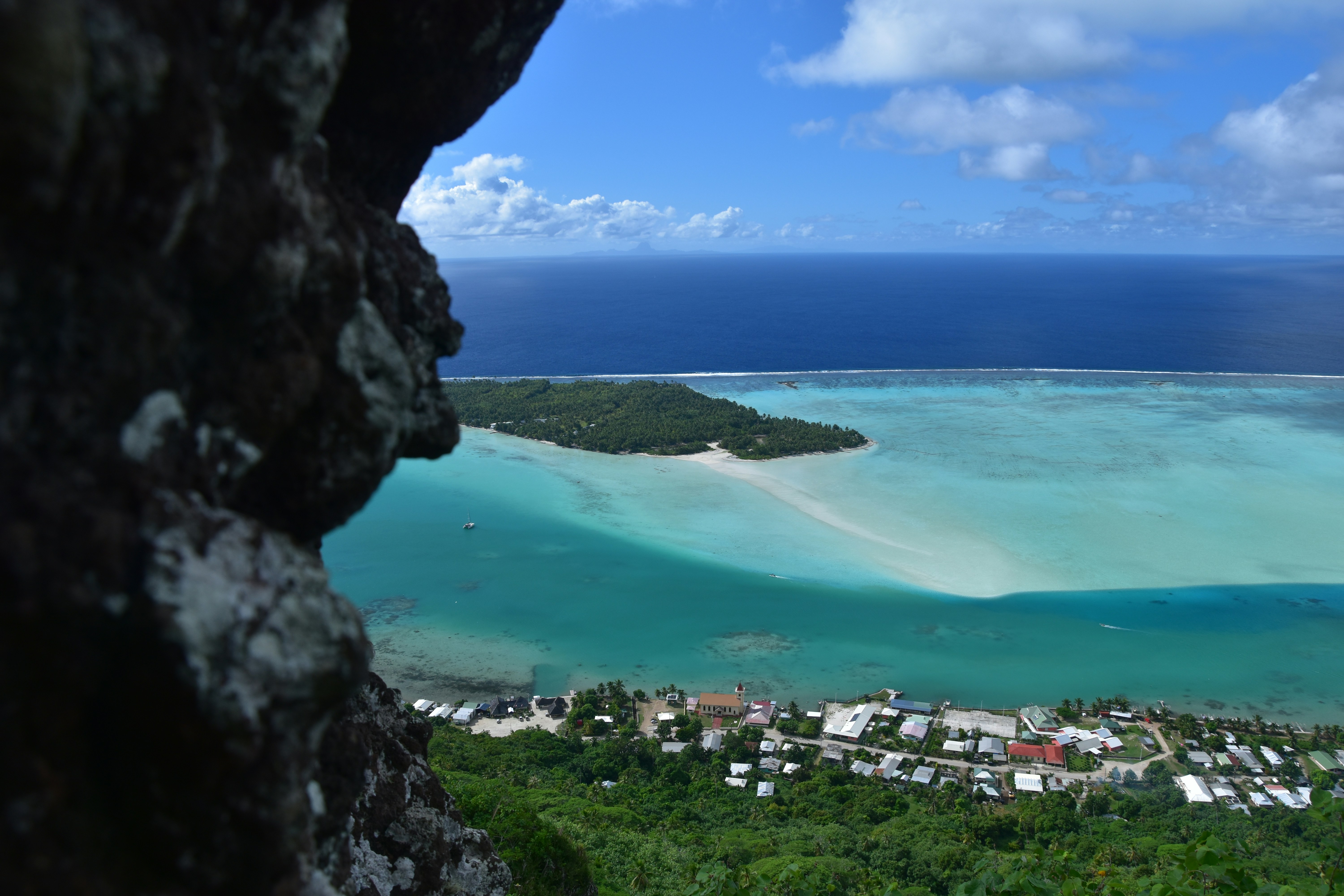 A view of Maupiti from a cliff